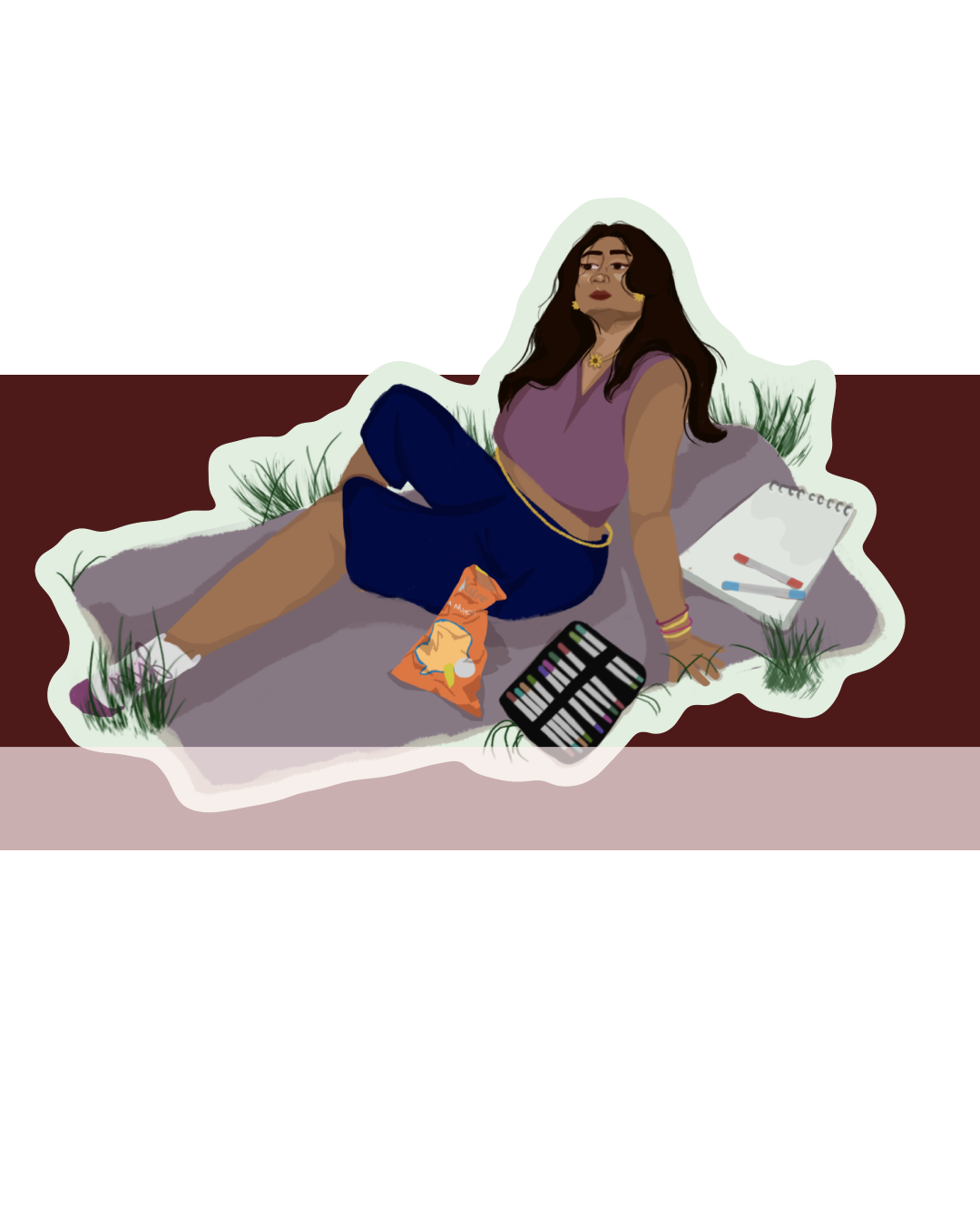 Chilling in the mountains vinyl glossy sticker