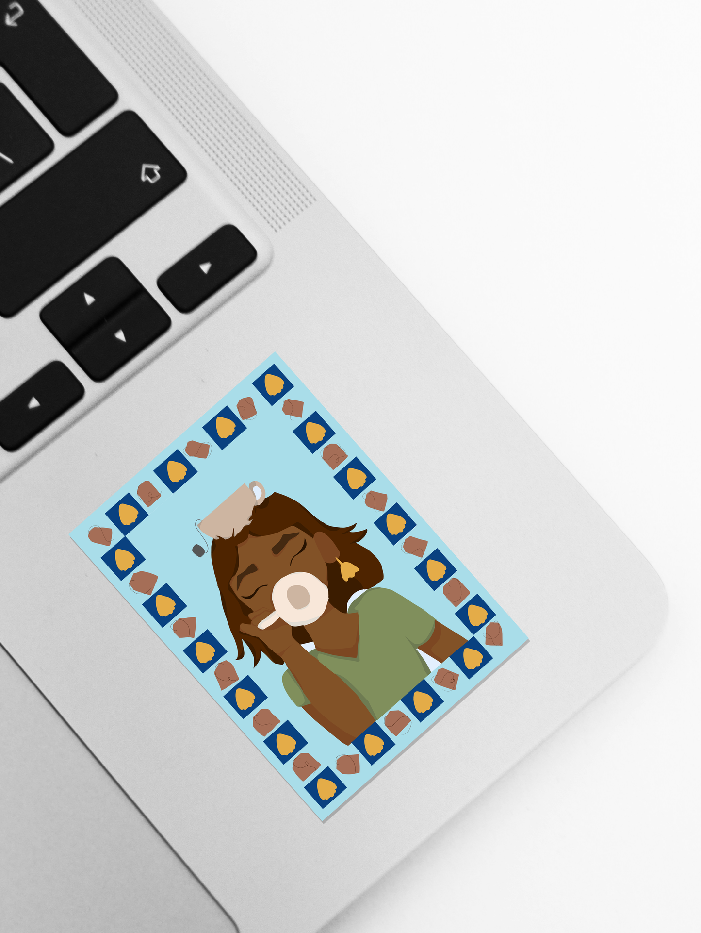 Sipping Chai vinyl Glossy sticker